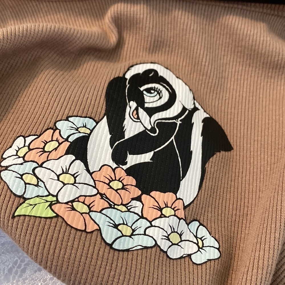 Disney Bambi skunk “flower” dress tie adjustable straps like new lg - Picture 6 of 8